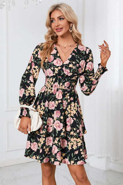 Robe Manche Longue Fleurie Courte - gallery 6