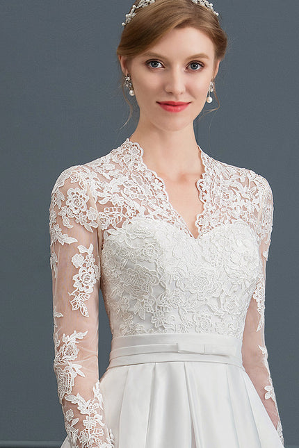 Robe Longue Blanche Manche Bouffante - gallery 4
