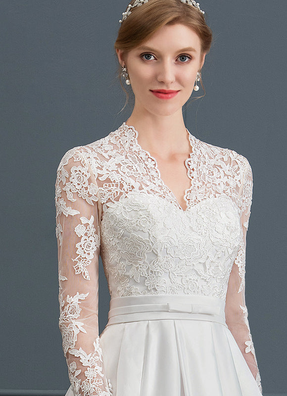 Robe Longue Blanche Manche Bouffante - gallery 4