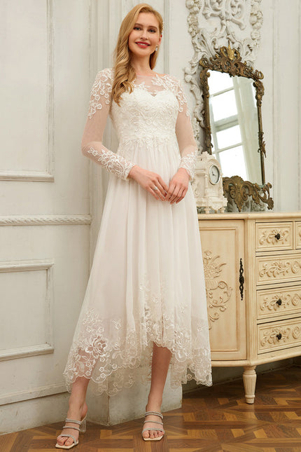 Robe Manche Longue Nuptiale Transparente - gallery 2