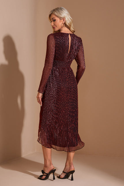 Robe De Cocktail Mi Longue Avec Manche - gallery 1
