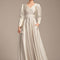 Robe Blanche Satin Manche Longue