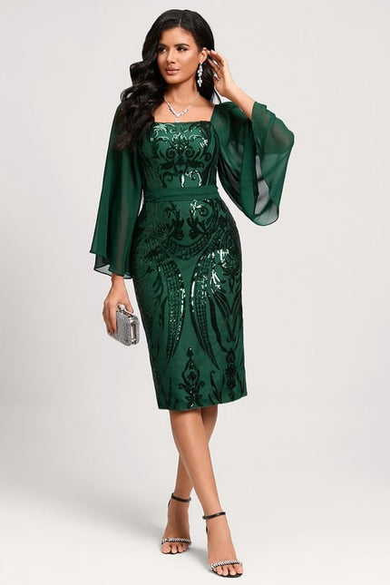 Robe Manche Longue Élégante Pailletée