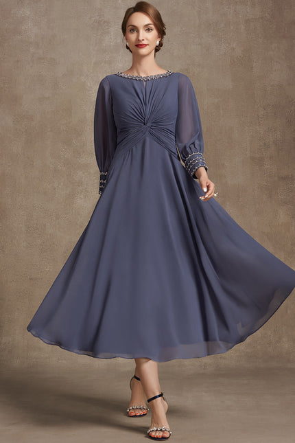 Robe Manche Longue Mousseline Élégante