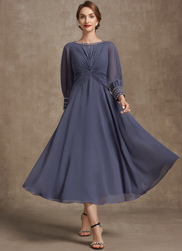 Robe Manche Longue Mousseline Élégante