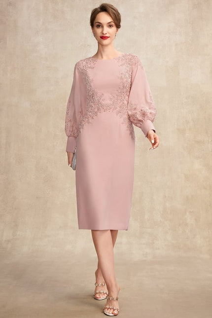 Robe Fourreau Dentelle Manche Longue - gallery 6