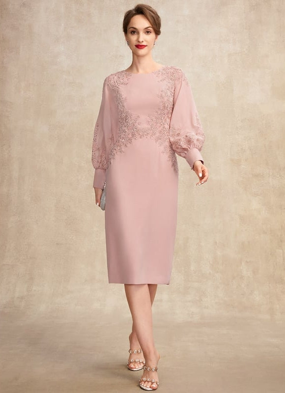 Robe Fourreau Dentelle Manche Longue - gallery 6