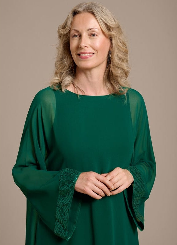 Robe De Soirée Longue Manche Bouffante - gallery 1