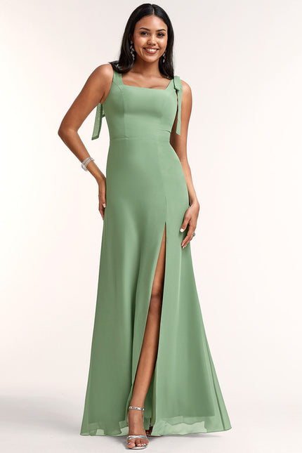 Robe Manche Longue Mousseline Verte