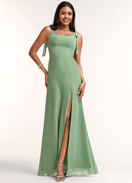Robe Manche Longue Mousseline Verte