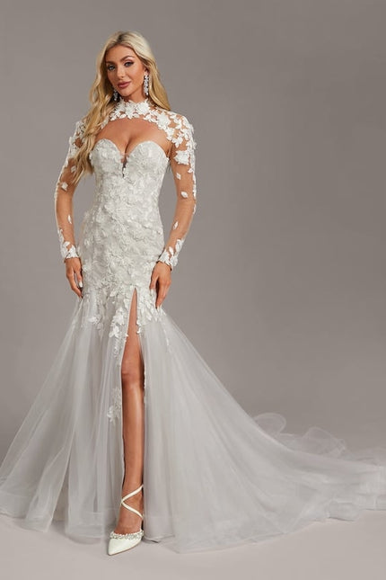 Robe De Mariee Sirene Manches Longues - gallery 2