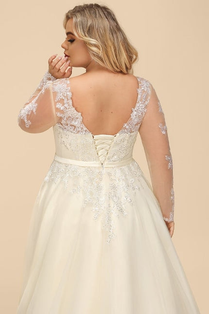 Robe Manche Longue Nuptiale Délicate - gallery 7