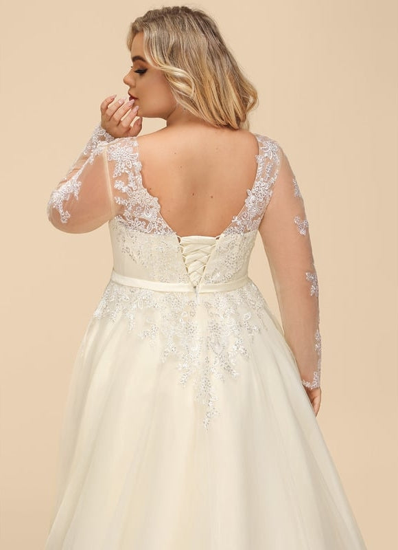 Robe Manche Longue Nuptiale Délicate - gallery 7