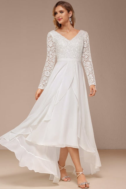 Robe Manche Longue Dentelle Fluide - gallery 5