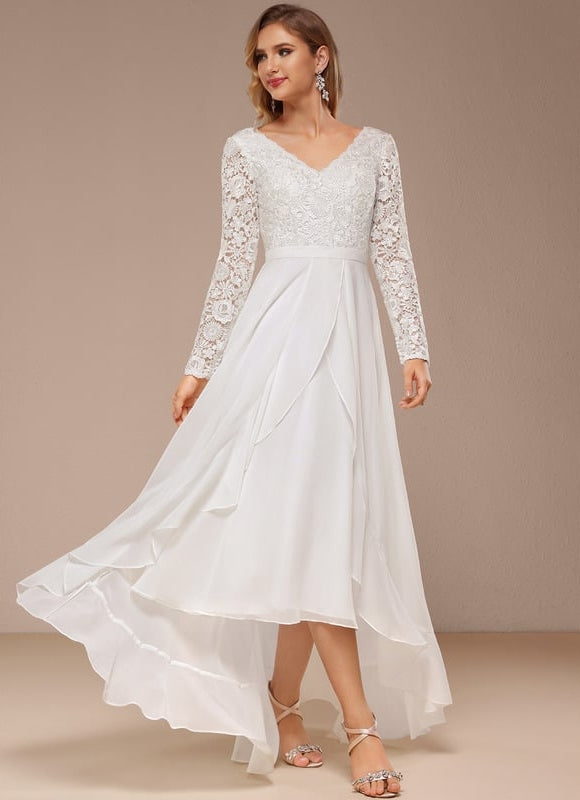 Robe Manche Longue Dentelle Fluide - gallery 5
