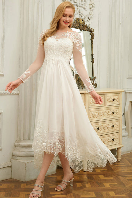 Robe Manche Longue Nuptiale Transparente - gallery 1