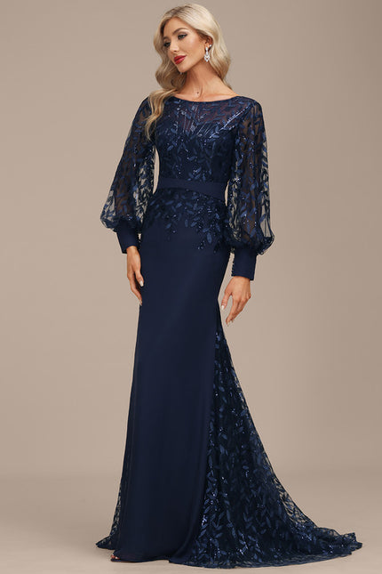 Robe Manche Longue Élégante Satinée