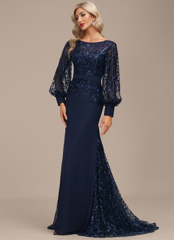 Robe Manche Longue Élégante Satinée