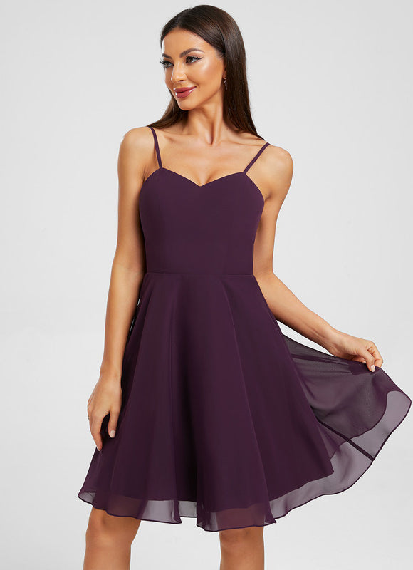 Robe Manche Longue Trapèze Violet