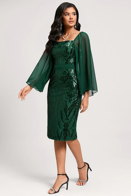 Robe Manche Longue Élégante Pailletée - gallery 3