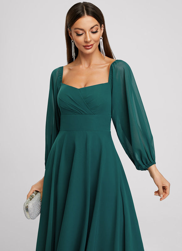 Robe Manche Longue Émeraude Fluide - gallery 3