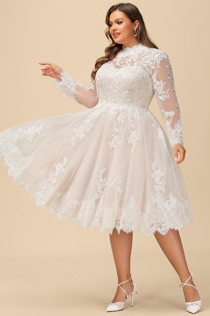 Robe Manche Longue Rétro En Tulle - gallery 7
