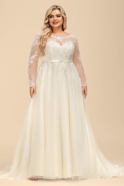 Robe Manche Longue Nuptiale Délicate - gallery 8