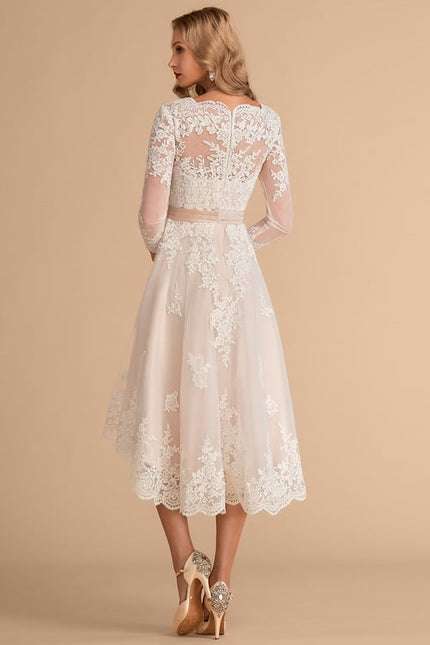 Robe Manche Longue Élégante En Dentelle - gallery 1