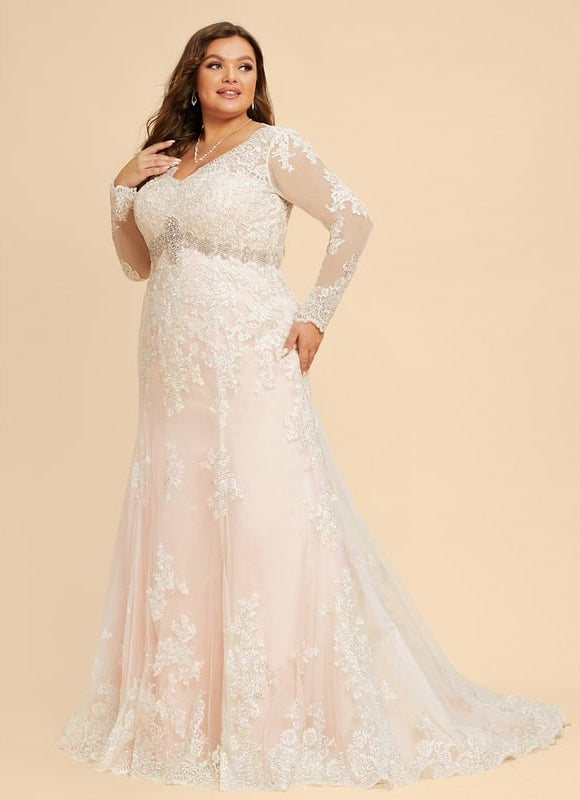 Robe Manche Longue Sirène Tulle Floral - gallery 5
