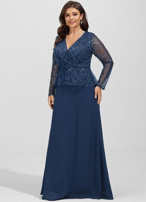 Robe Manche Longue Soirée Pailletée - gallery 8
