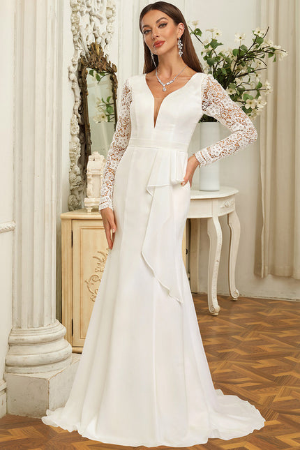 Robe Manche Longue Sirène Dentelle