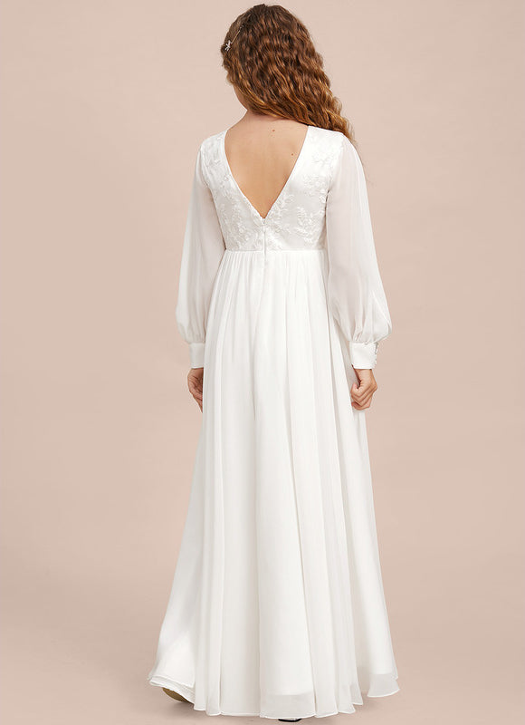 Robe Blanche Boheme Manches Longues - gallery 2