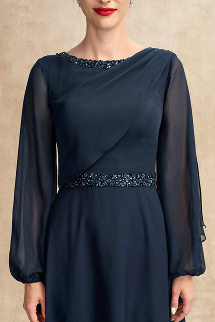 Robe Manche Longue Fluide Nuit - gallery 1