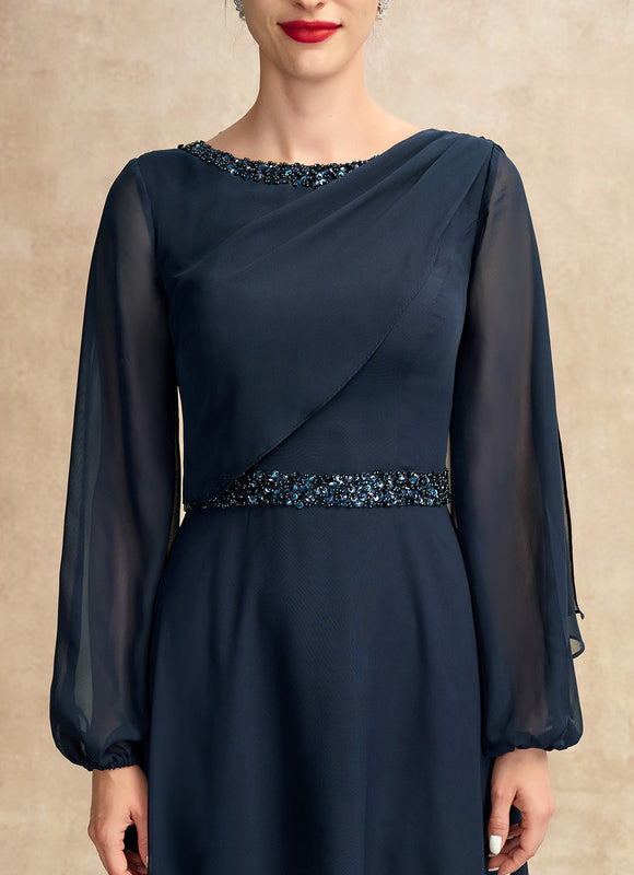 Robe Manche Longue Fluide Nuit - gallery 1