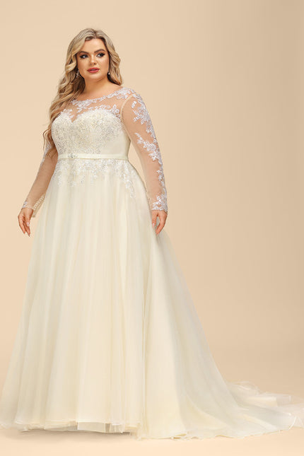 Robe Manche Longue Nuptiale Délicate - gallery 9