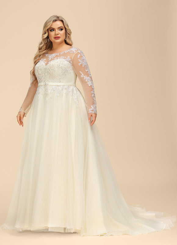 Robe Manche Longue Nuptiale Délicate - gallery 9