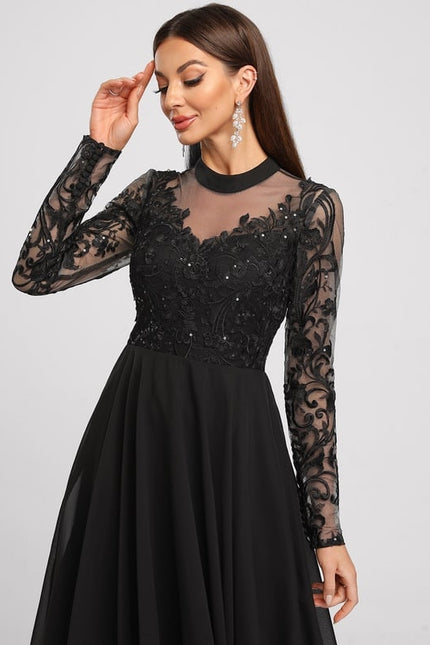 Robe Cocktail Mariage Manche Longue - gallery 5