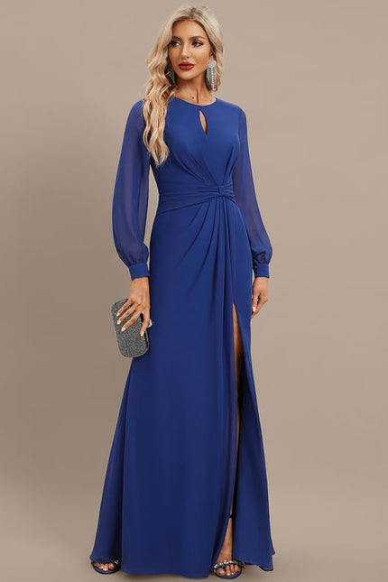 Robe Manche Longue Fluide Fendue - gallery 5