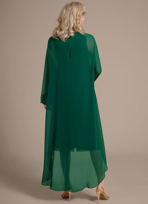 Robe De Soirée Longue Manche Bouffante - gallery 6