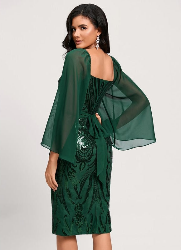 Robe Manche Longue Élégante Pailletée - gallery 5