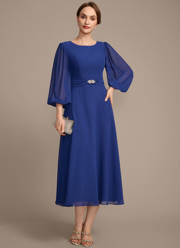 Robes Mi Longues Manches Courtes - gallery 4