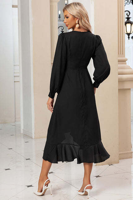 Robe Noire Asymetrique Manche Longue - gallery 5