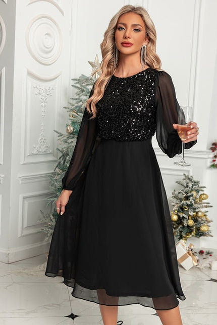 Robe Manche Longue Paillette - gallery 2