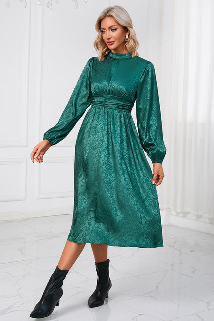 Robe Manche Longue Trapèze Satinée - gallery 2