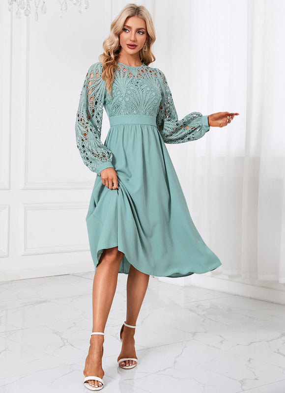 Robe Col Rond Manche Longues - gallery 2