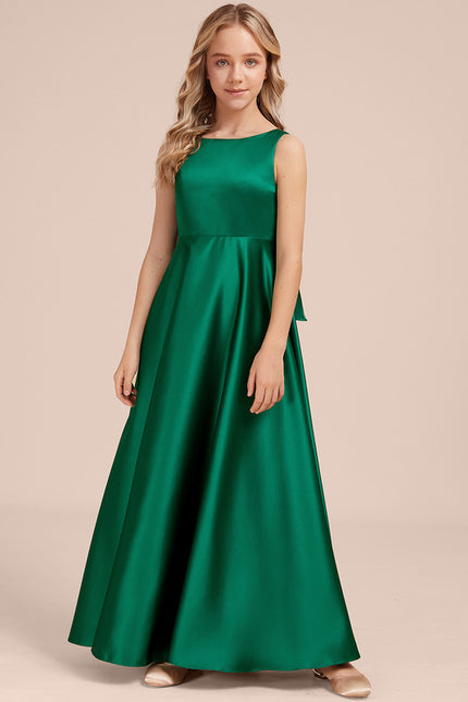 Robe Manche Longue Satin Émeraude