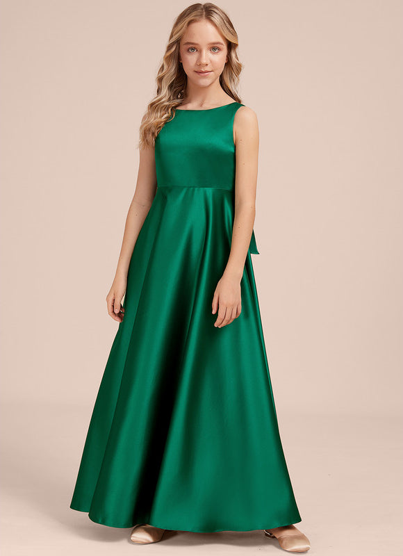 Robe Manche Longue Satin Émeraude