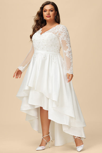 Robe Manche Longue Satin Asymétrique - gallery 8