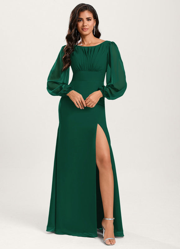Robe De Soiree Sirene Manche Longue
