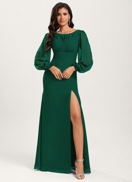 Robe De Soiree Sirene Manche Longue